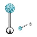 Piercing Langue Titane G23 Boule Cristal Recouverte de Resine