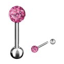 Piercing Langue Titane G23 Boule Cristal Recouverte de Resine