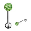 Piercing Langue Titane G23 Boule Cristal Recouverte de Resine