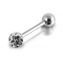 Piercing Langue Titane G23 Boule Cristal Recouverte de Resine