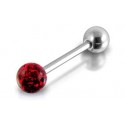 Piercing Langue Titane G23 Boule Cristal Recouverte de Resine