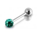 Piercing Langue Titane G23 Boule Cristal Recouverte de Resine