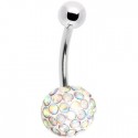 Piercing Nombril Boule Cristal Recouverte de Resine